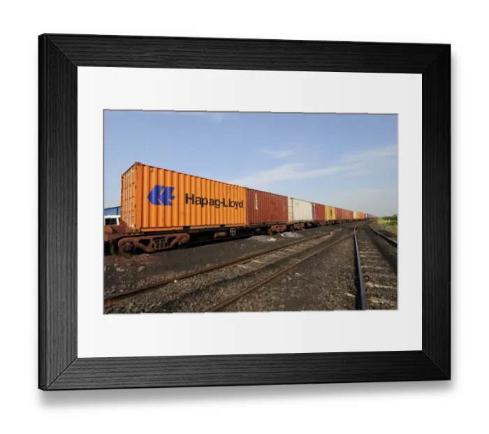 Framed Print : Container of goods train at Adani Power