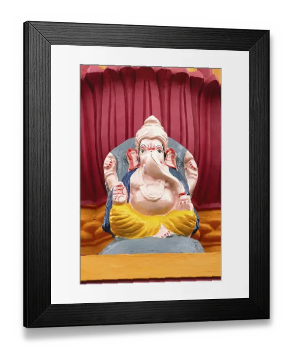 Framed Print : Colourful idol of lord ganesha ganpati in Maruti temple