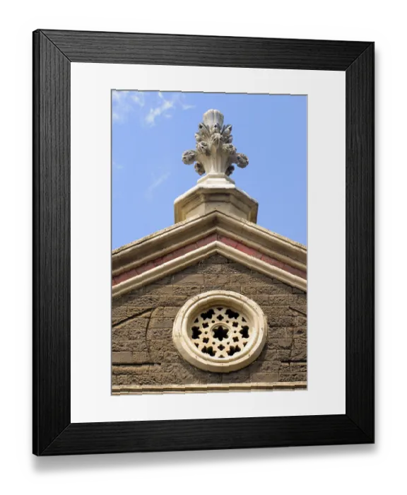 Framed Print : Decorative top and round shape stone carved jali of mahatma jyotiba phule market