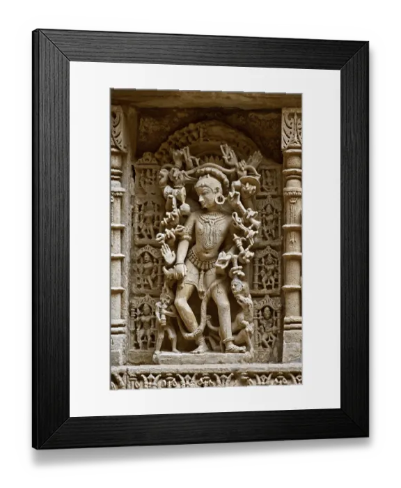 Framed Print : Bhairav-Shiv, Rani ki vav, step well Framed Print : Bhairav-Shiv, Rani ki vav, step well
