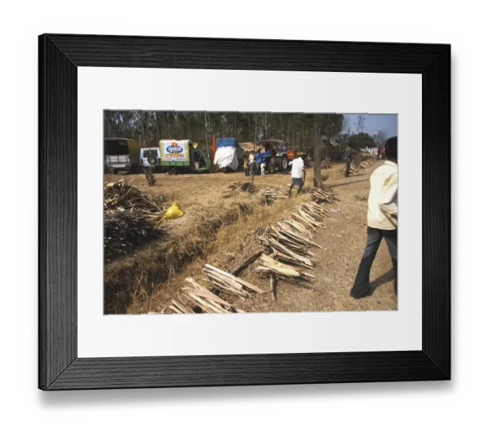 Framed Print : Fire wood sale at village fair Framed Print : Fire wood sale at village fair