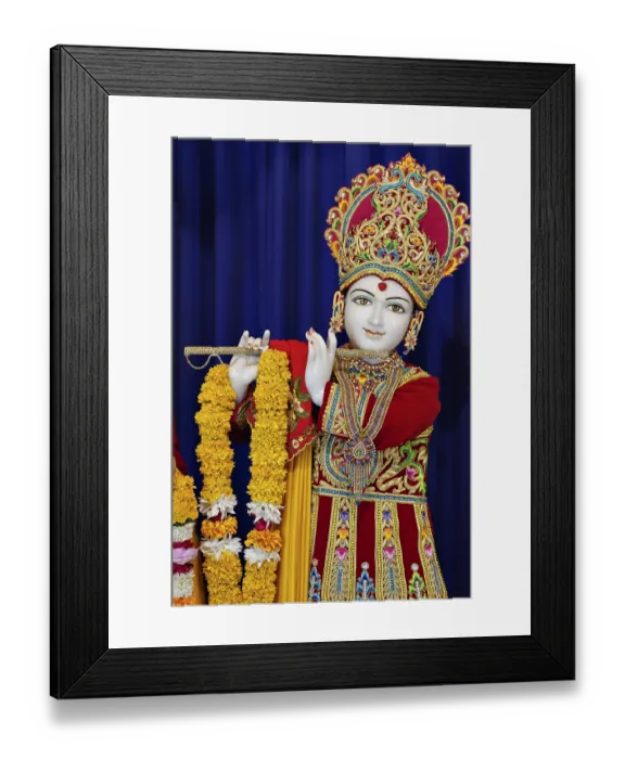 Framed Print : Statue of shri Krishna, Swaminarayan temple
