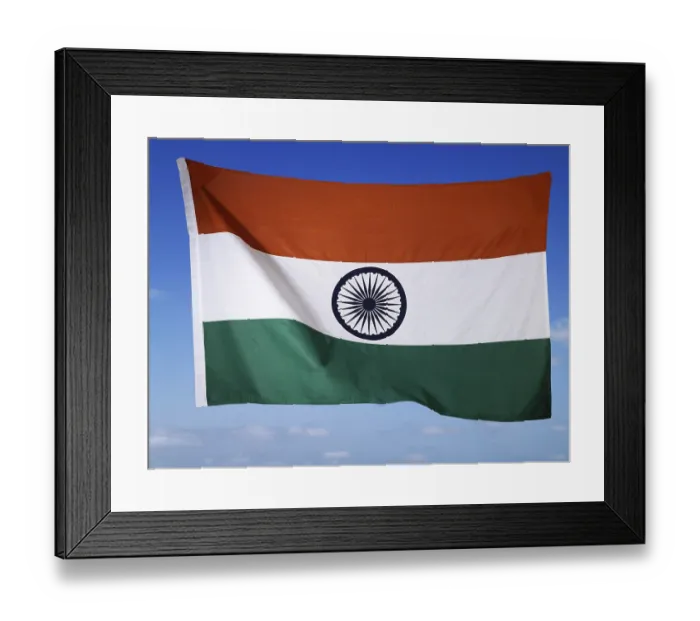 Framed Print : Indian national flag against blue sky Framed Print : Indian national flag against blue sky