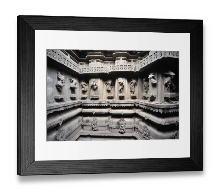 Framed Print : Damaged relief sculptures on bhuleshwar temple at yawat