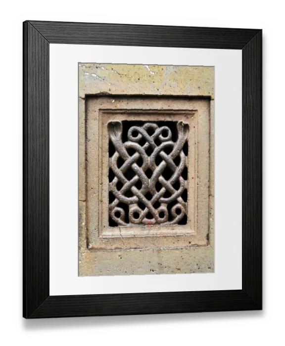 Framed Print : Serpent design lattice work jali