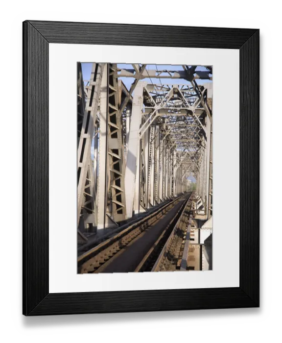 Framed Print : Railway bridge on diva vasai route