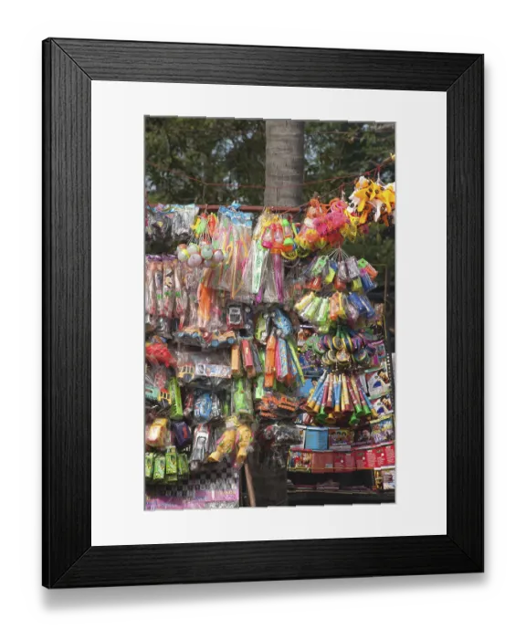 Framed Print : Colourful plastic toys, Nedumgolam