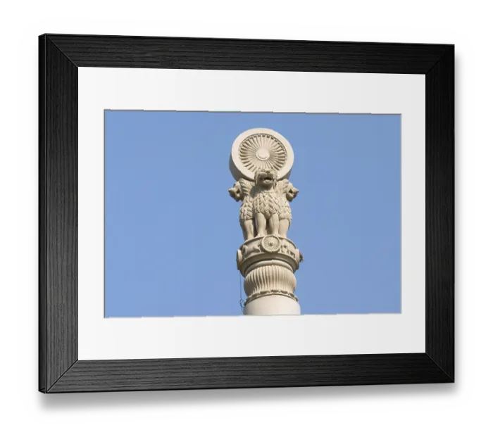 Framed Print : Ashok stambh pillar at pagoda vipassana centre Framed Print : Ashok stambh pillar at pagoda vipassana centre