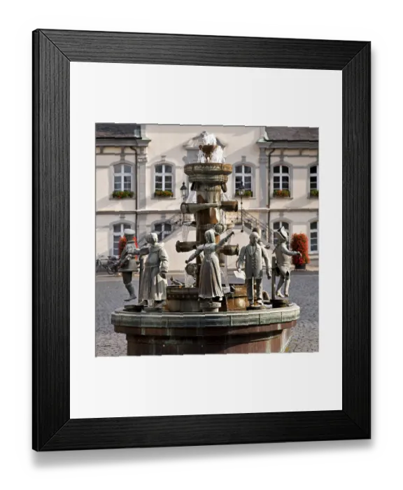 Framed Print : The civic fountain by Bonifatius Stirnberg in front of the town hall in Lippstadt