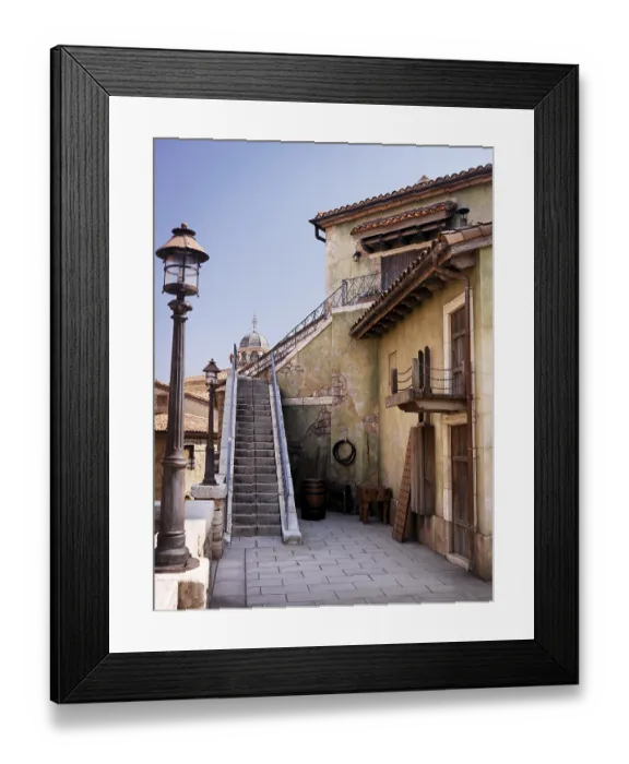 Framed Print : Antique old house in Italian architecture style