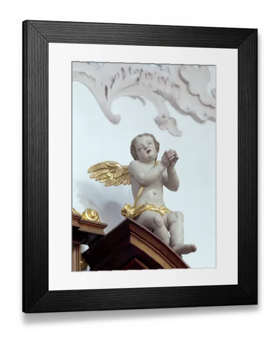 Framed Print : Rottenbuch, former collegiate church / putto at the confessional Framed Print : Rottenbuch, former collegiate church / putto at the confessional