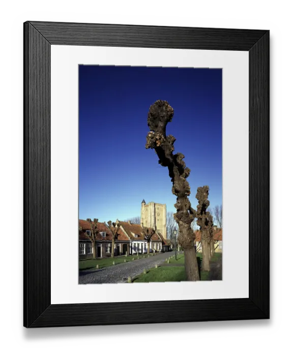 Framed Print : Village square with unfinished tower, St Framed Print : Village square with unfinished tower, St