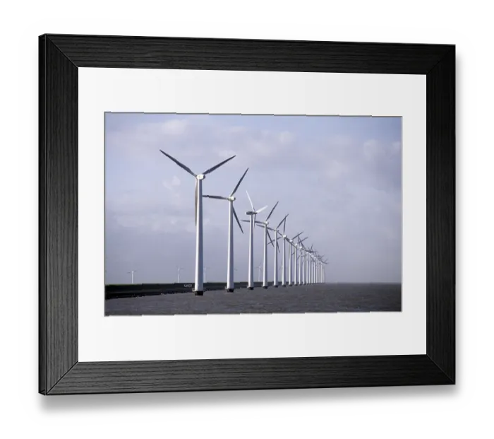 Framed Print : Lelystad, wind turbines on the Ijsselmeer