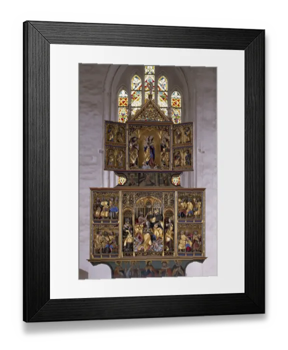 Framed Print : Carved altar, St. Saint, Saint