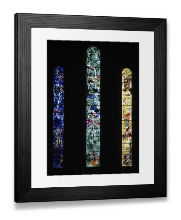 Framed Print : Chagall window, St. Saint, Saint