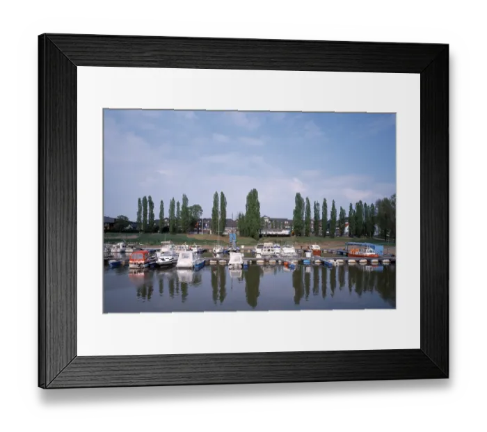 Framed Print : Marina on the Rhine