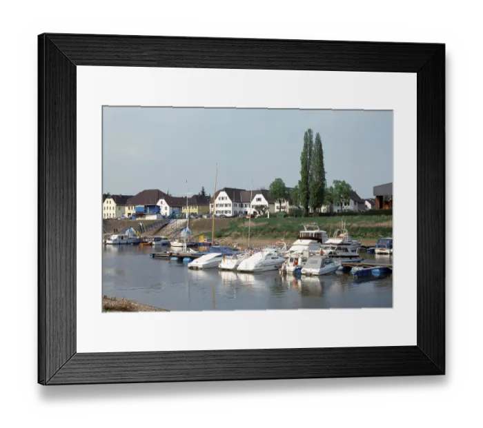 Framed Print : Marina on the Rhine