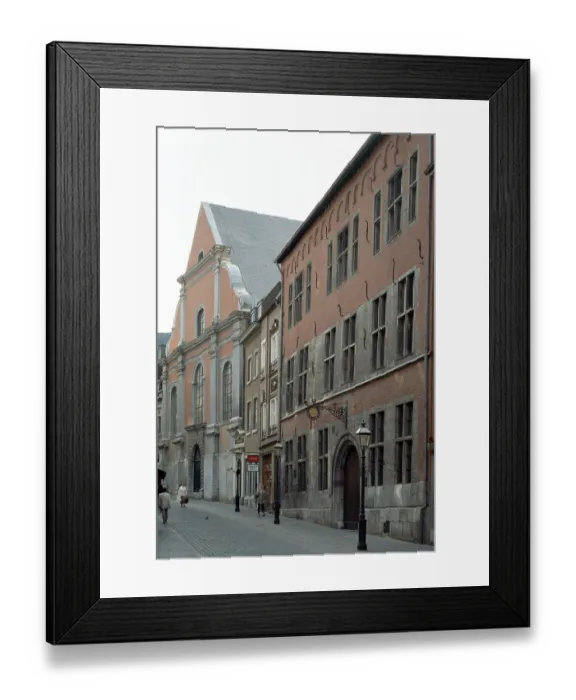 Framed Print : Great House of Aachen (newspaper museum) and monastery church