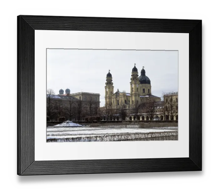Framed Print : Munich, Theatine Church /  View from the north-east