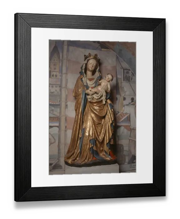 Framed Print : Schiffermadonna with expressionist wall painting by Peter Hecker
