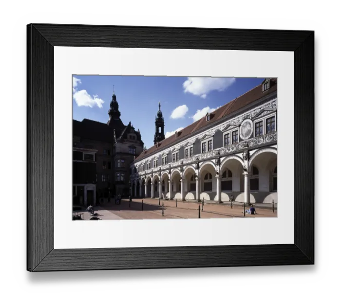 Framed Print : Long corridor and riding arena