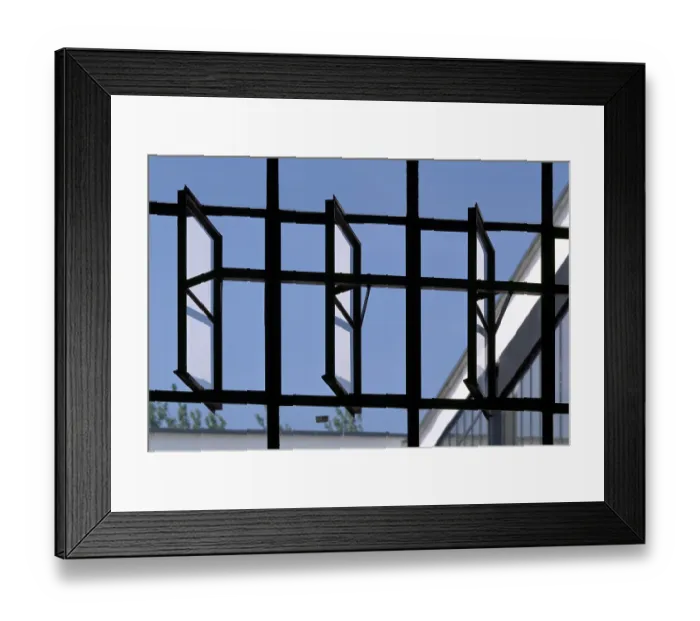 Framed Print : Dessau, Bauhaus / Window detail Framed Print : Dessau, Bauhaus / Window detail