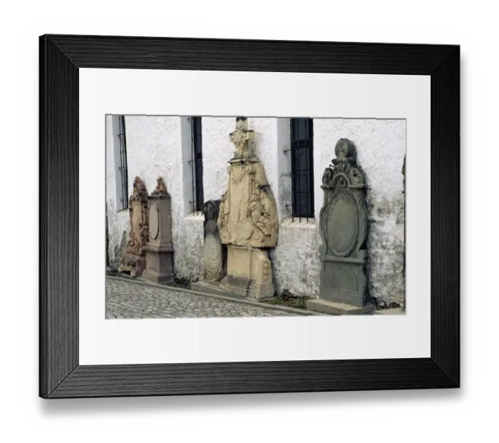 Framed Print : Old gravestones, St. Saint, Saint