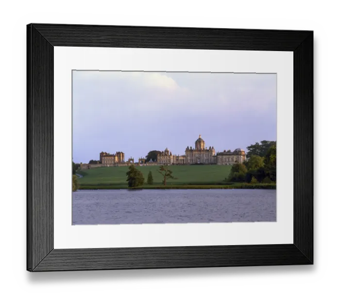 Framed Print : Castle Howard, view across the lake to the north side Framed Print : Castle Howard, view across the lake to the north side