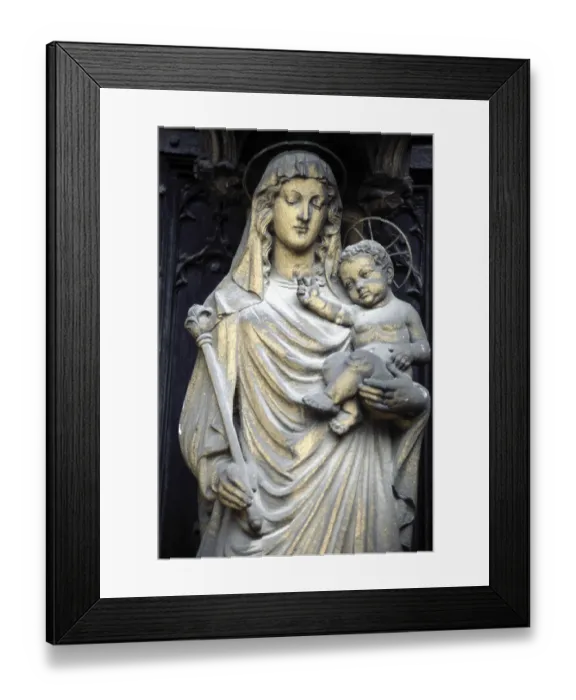 Framed Print : Portal with Madonna, St. Saint, Saint