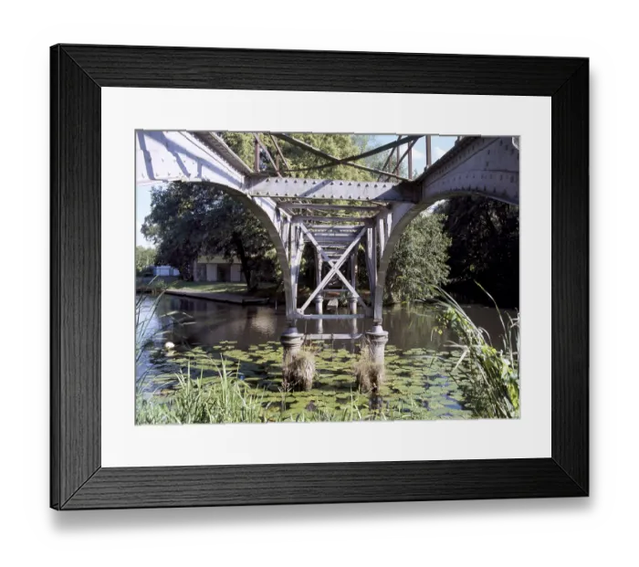 Framed Print : Eberswalde-Finow, Bridge over the Finow Canal / bottom view Framed Print : Eberswalde-Finow, Bridge over the Finow Canal / bottom view