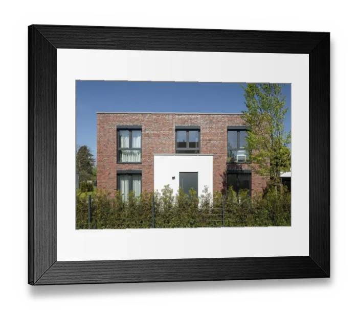 Framed Print : Krefeld, Residential buildings on the Rott Framed Print : Krefeld, Residential buildings on the Rott