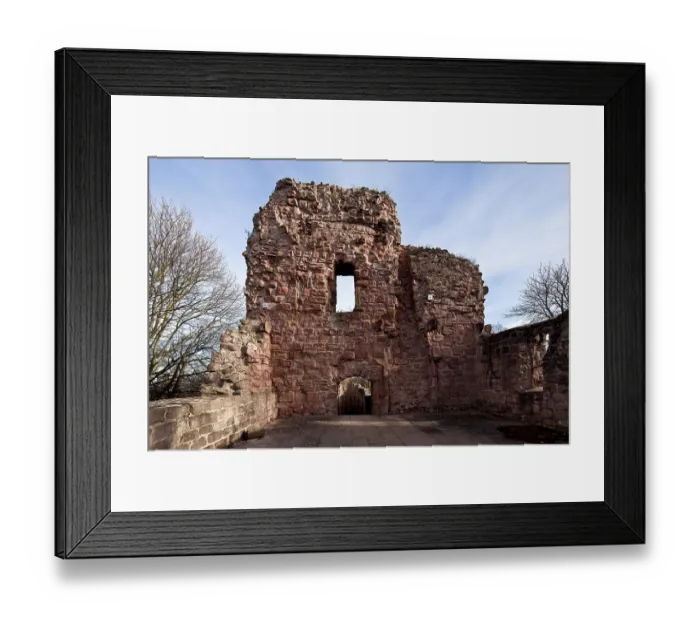 Framed Print : Kyffhauser Unterburg 78523 Residential building east wall from inside bottom opening to castle chapel right former