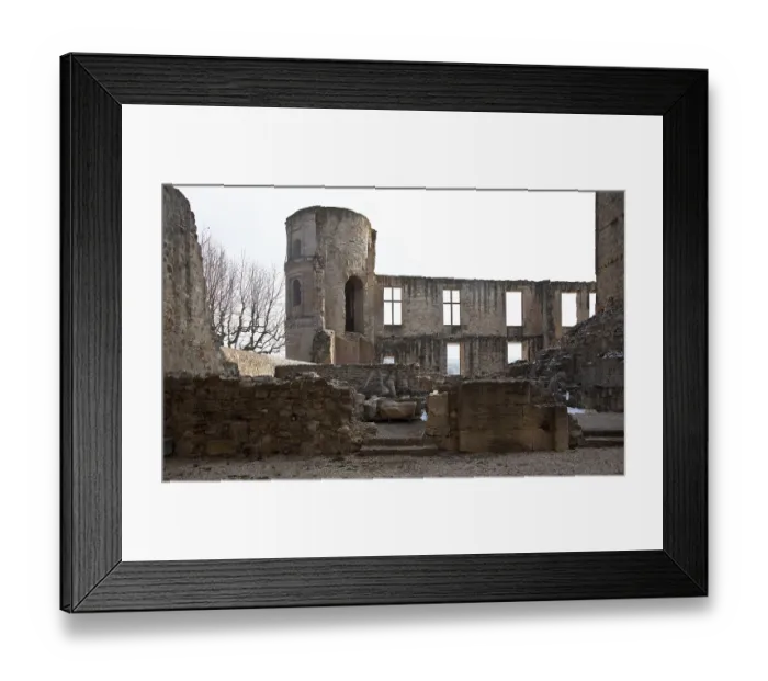 Framed Print : Frankr La Tour-d'Aigues Castle ruins 60185 Architect Ercole Nigra 1555-75 Fire late 18th century View