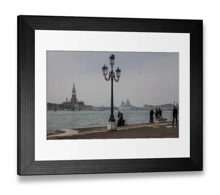 Framed Print : Italy Venice Riva San Biasio -173 View across the Canal di San Marco to the churches of San Giorgio Maggiore