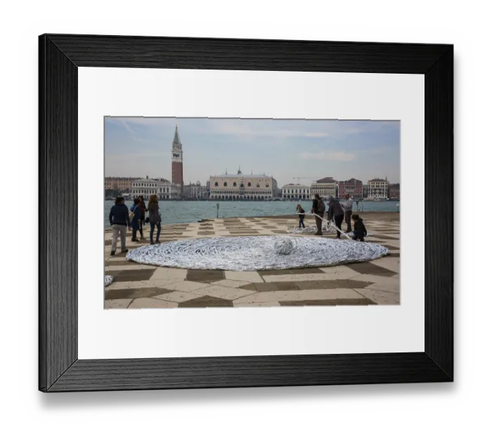 Framed Print : Italy Venice San Giorgio Maggiore -155 forecourt at an art performance of the 2017 Biennale with a view of