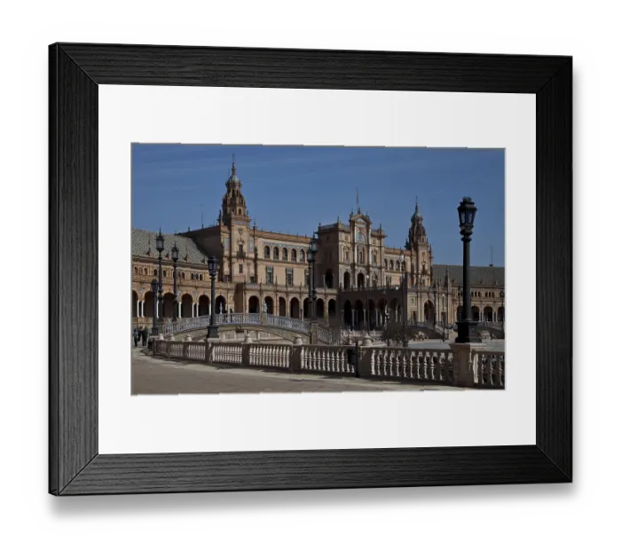 Framed Print : Buildings of the 1929 Ibero-American Exhibition from the west
