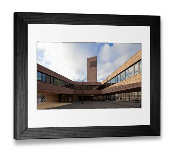 Framed Print : Leipzig Propsteikirche St Trinitatis 2013-15 built by Schulz & Schulz 79194 clad with Rochlitz porphyry Inner