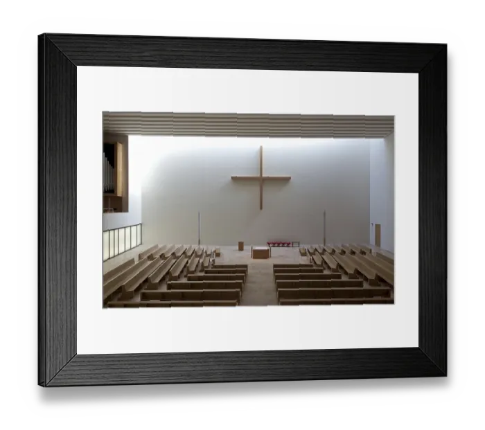 Framed Print : Leipzig Propsteikirche St Trinitatis 79776 built 2013-15 by Schulz & Schulz Architekten Interior facing