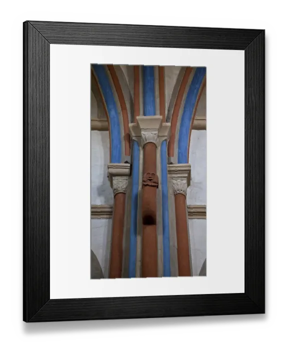 Framed Print : Goslar Neuwerkkirche 75040 Colourfully painted services on a main pillar of the central pillar formed into an eyelet Framed Print : Goslar Neuwerkkirche 75040 Colourfully painted services on a main pillar of the central pillar formed into an eyelet