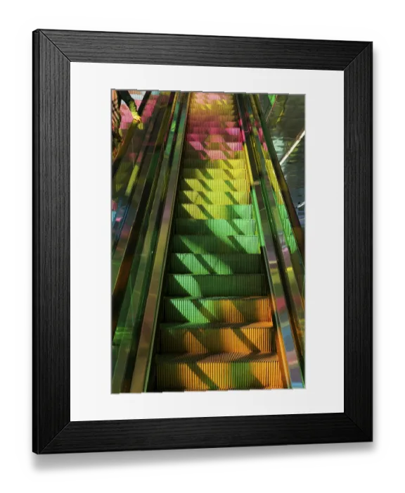 Framed Print : Colourful reflections on stairways