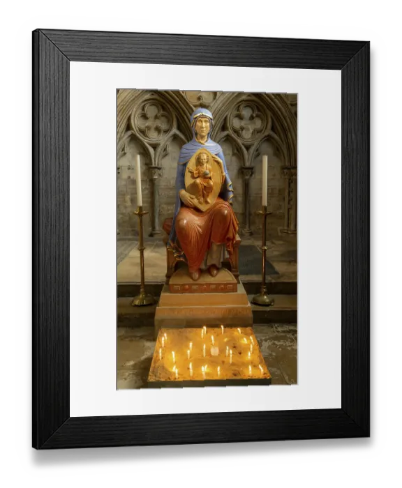 Framed Print : Our Lady of Lincoln statue sculpture Lady Chapel of Lincoln cathedral church