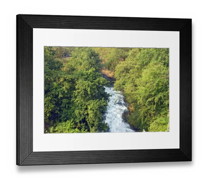 Framed Print : Water stream flowing through bush
