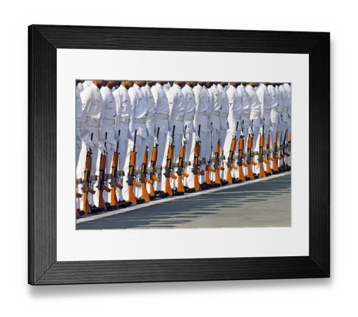 Framed Print : Indian navy officers on flight deck of INS viraat R22 indian navy