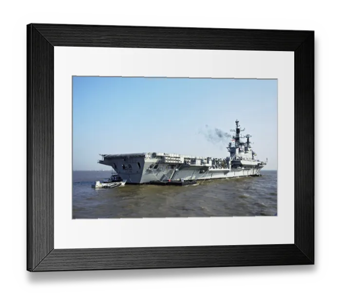 Framed Print : Aircraft carrier INS viraat R22 indian navy in arabian sea