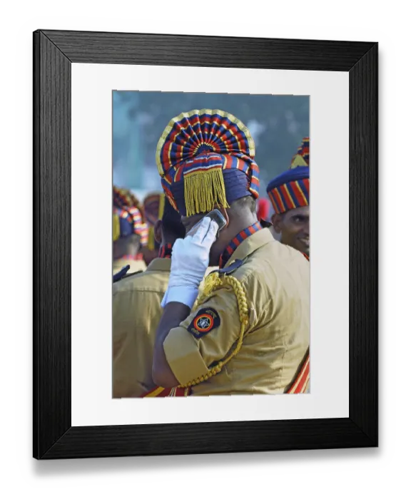 Framed Print : Police talking on mobile, Bombay Framed Print : Police talking on mobile, Bombay