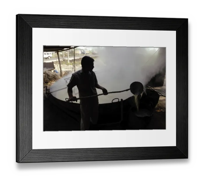Framed Print : Making of Jaggery, Kolhapur, Maharashtra, India