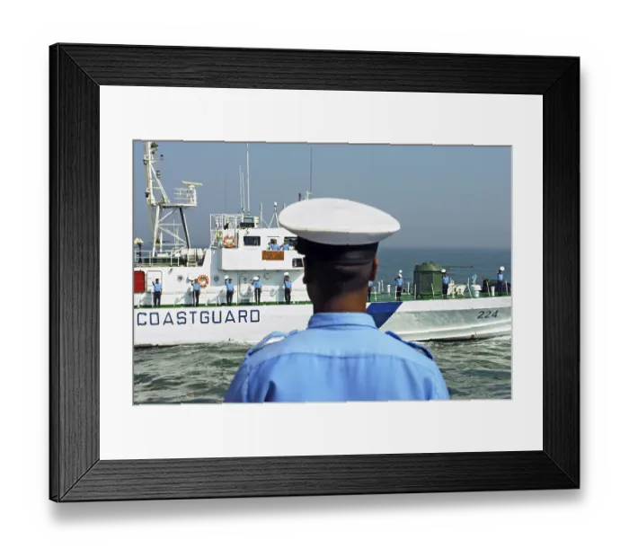 Framed Print : Coastguard passing parade, Bombay