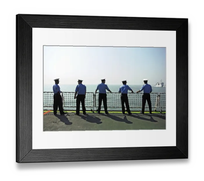 Framed Print : Officers on the vigilance ship
