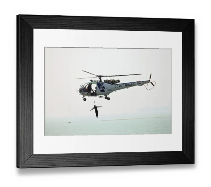 Framed Print : Coastguard on rescue operation Bombay Framed Print : Coastguard on rescue operation Bombay