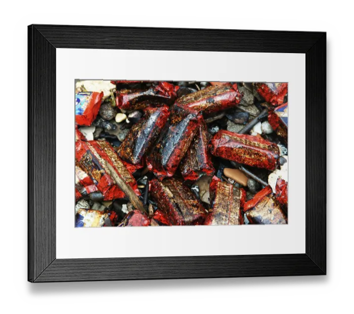 Framed Print : Oil soaked biscuit packets due to container ship chitra colliding in sea Bombay Mumbai